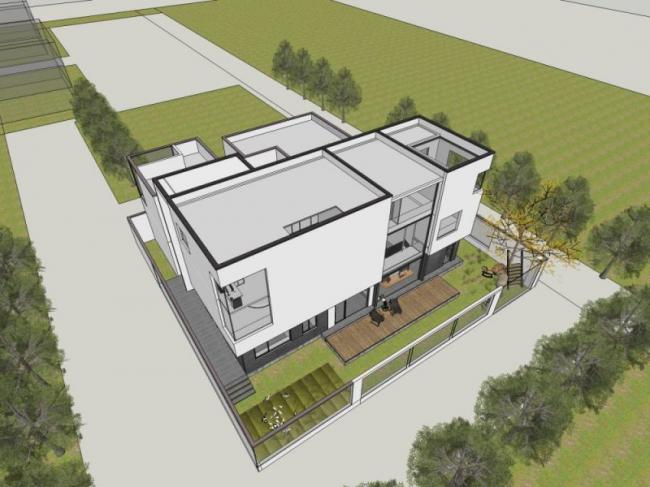 Sketchup别墅模型|独栋别墅,现代风格 Sketchup别墅模型|独栋别墅,现代风格