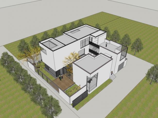 Sketchup别墅模型|独栋别墅,现代风格 Sketchup别墅模型|独栋别墅,现代风格