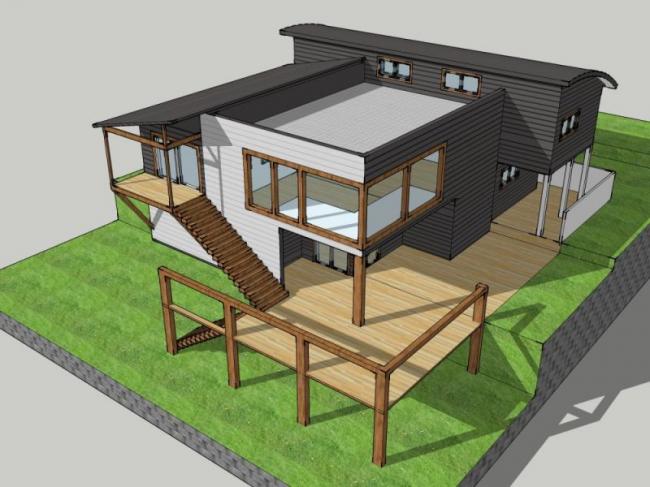 Sketchup别墅模型|独栋别墅,现代风格 Sketchup别墅模型|独栋别墅,现代风格