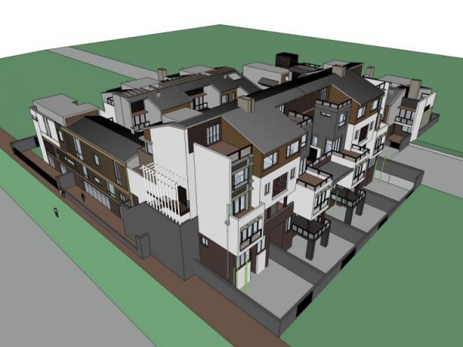 Sketchup别墅模型|叠拼别墅,现代风格 Sketchup别墅模型|叠拼别墅,现代风格