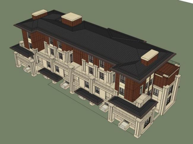 Sketchup别墅模型|叠拼别墅,现代风格 Sketchup别墅模型|叠拼别墅,现代风格