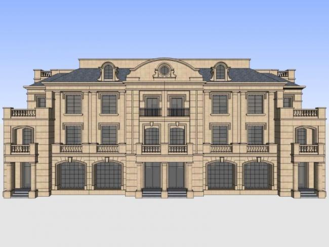 Sketchup别墅模型|叠拼别墅,古典风格 Sketchup别墅模型|叠拼别墅,古典风格