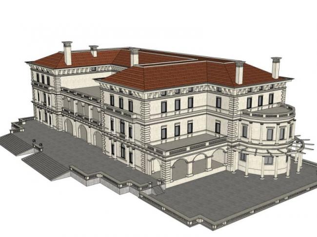 Sketchup别墅模型|叠拼别墅,古典风格 Sketchup别墅模型|叠拼别墅,古典风格