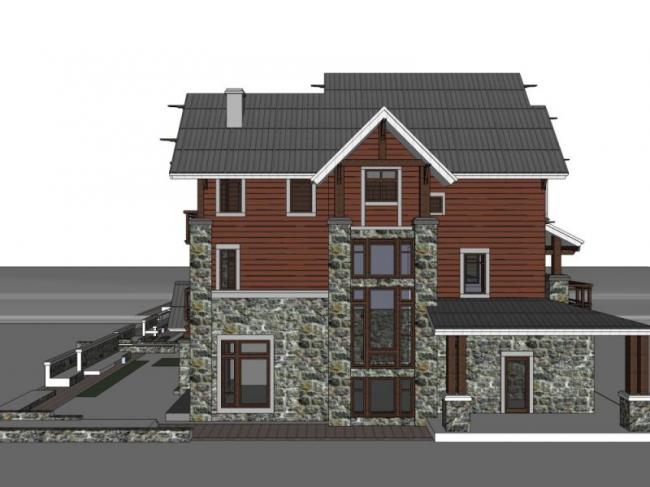 Sketchup别墅模型|联排别墅,现代风格 Sketchup别墅模型|联排别墅,现代风格