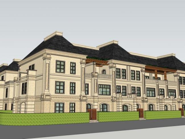 Sketchup别墅模型|联排别墅,现代风格 Sketchup别墅模型|联排别墅,现代风格