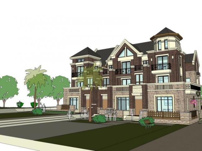 Sketchup别墅模型|联排别墅,现代风格 Sketchup别墅模型|联排别墅,现代风格