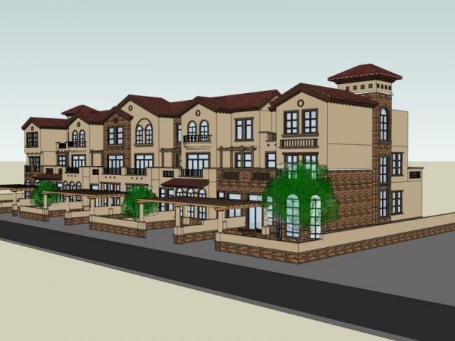 Sketchup别墅模型|联排别墅,现代风格 Sketchup别墅模型|联排别墅,现代风格