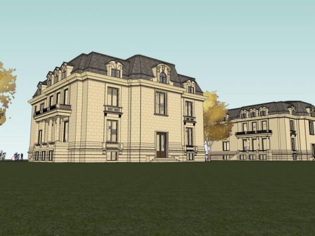 Sketchup别墅模型|独栋别墅,欧式古典风格 Sketchup别墅模型|独栋别墅,欧式古典风格