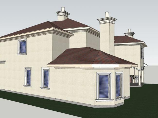 Sketchup别墅模型|独栋别墅,现代风格 Sketchup别墅模型|独栋别墅,现代风格