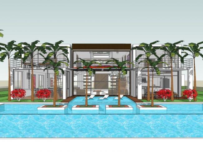 Sketchup别墅模型|独栋别墅,现代风格 Sketchup别墅模型|独栋别墅,现代风格