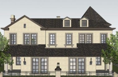 Sketchup别墅模型|双拼别墅，法式风格-BIM建筑网