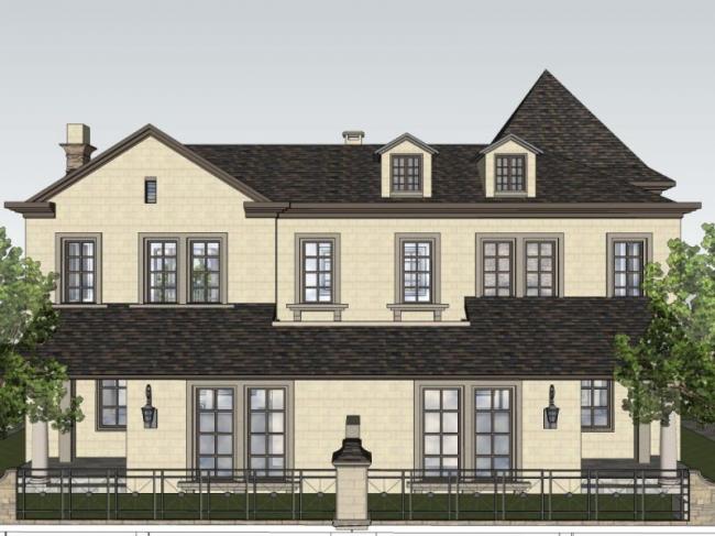 Sketchup别墅模型|双拼别墅,法式风格 Sketchup别墅模型|双拼别墅,法式风格