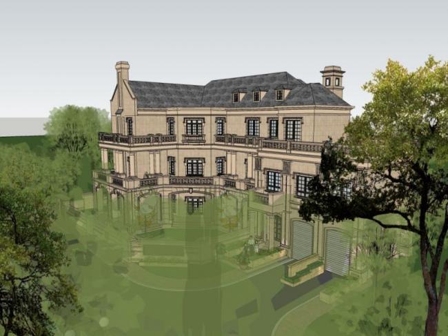 Sketchup别墅模型|叠拼别墅,法式古典风格 Sketchup别墅模型|叠拼别墅,法式古典风格