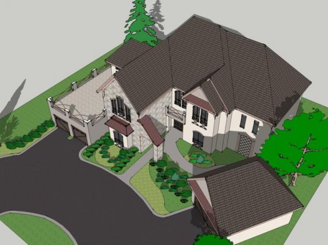 Sketchup别墅模型|独栋别墅,现代风格 Sketchup别墅模型|独栋别墅,现代风格