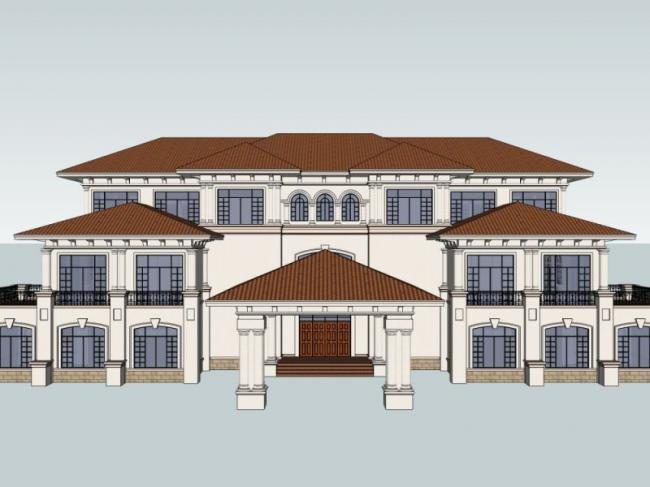 Sketchup别墅模型|独栋别墅,古典风格 Sketchup别墅模型|独栋别墅,古典风格