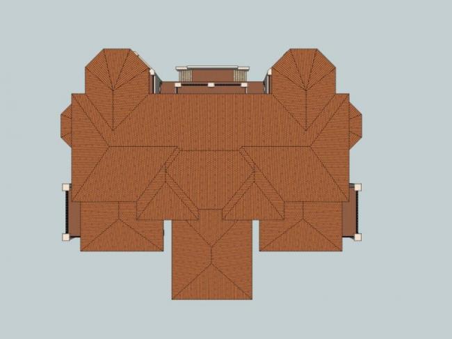 Sketchup别墅模型|独栋别墅,古典风格 Sketchup别墅模型|独栋别墅,古典风格