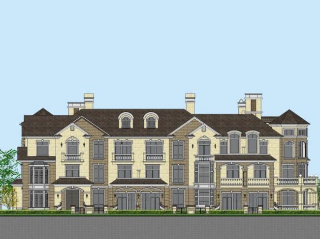 Sketchup别墅模型|联排别墅,古典风格 Sketchup别墅模型|联排别墅,古典风格