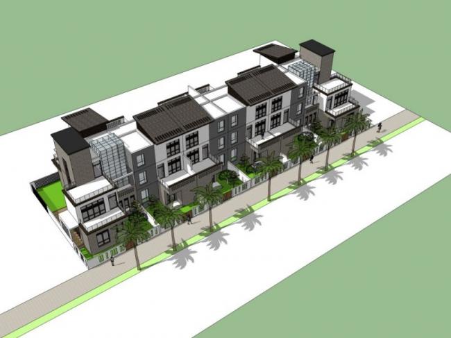 Sketchup别墅模型|联排别墅,现代风格 Sketchup别墅模型|联排别墅,现代风格