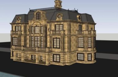 Sketchup别墅模型|独栋别墅，会所，法式风格-BIM建筑网