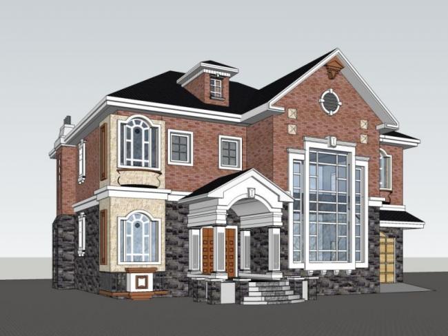 Sketchup别墅模型|独栋别墅,现代风格 Sketchup别墅模型|独栋别墅,现代风格