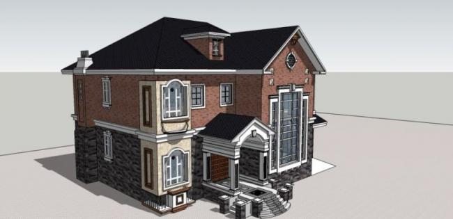 Sketchup别墅模型|独栋别墅,现代风格 Sketchup别墅模型|独栋别墅,现代风格