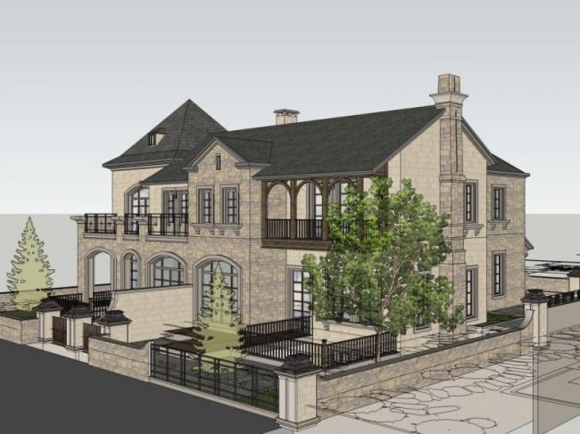 Sketchup别墅模型|双拼别墅,现代风格 Sketchup别墅模型|双拼别墅,现代风格