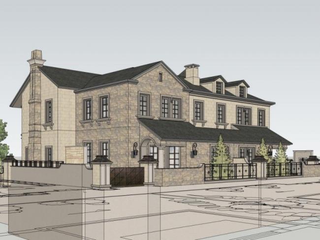 Sketchup别墅模型|双拼别墅,现代风格 Sketchup别墅模型|双拼别墅,现代风格