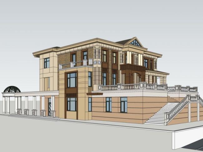 Sketchup别墅模型|独栋别墅,现代风格 Sketchup别墅模型|独栋别墅,现代风格