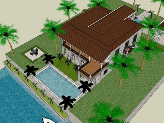 Sketchup别墅模型|独栋别墅,法式风格 Sketchup别墅模型|独栋别墅,法式风格