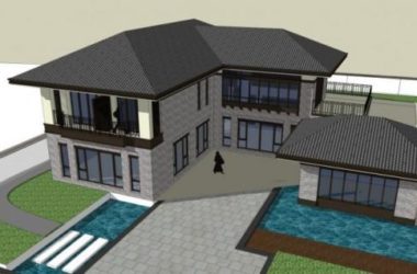 Sketchup别墅模型|独栋别墅，现代风格-BIM建筑网