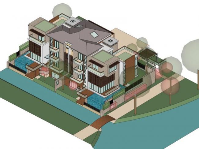 Sketchup别墅模型|叠拼别墅,现代风格 Sketchup别墅模型|叠拼别墅,现代风格