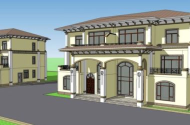 Sketchup别墅模型|独栋别墅，现代风格-BIM建筑网