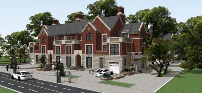 Sketchup别墅模型|联排别墅,现代风格 Sketchup别墅模型|联排别墅,现代风格