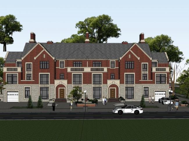 Sketchup别墅模型|联排别墅,现代风格 Sketchup别墅模型|联排别墅,现代风格