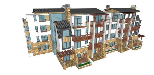 Sketchup别墅模型|叠拼别墅,现代风格 Sketchup别墅模型|叠拼别墅,现代风格