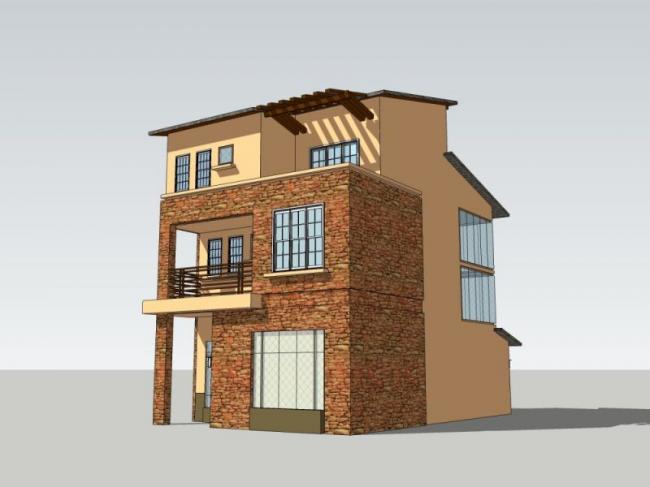 Sketchup别墅模型|独栋别墅,现代风格 Sketchup别墅模型|独栋别墅,现代风格