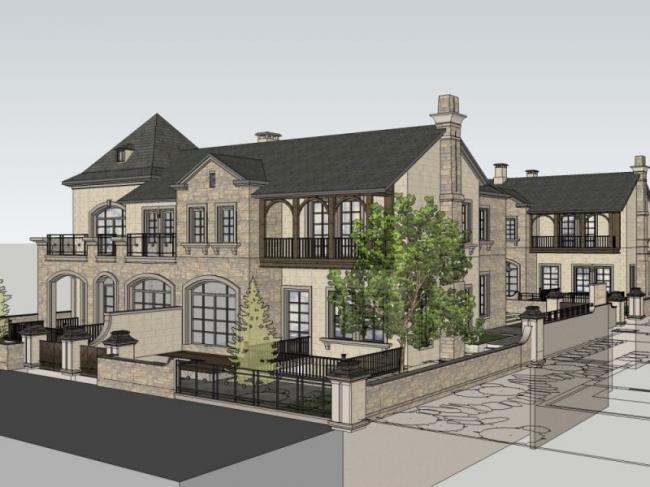 Sketchup别墅模型|双拼别墅,现代风格 Sketchup别墅模型|双拼别墅,现代风格