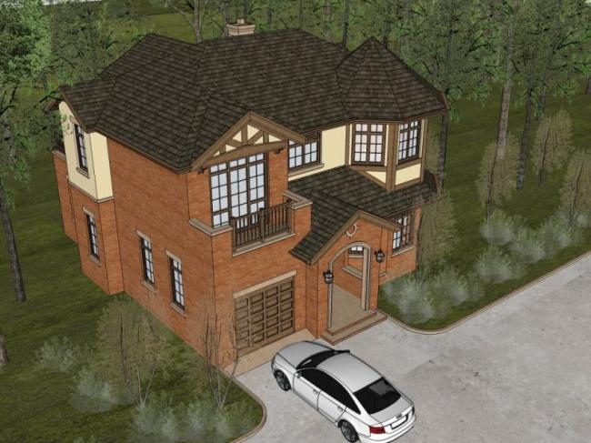 Sketchup别墅模型|独栋别墅,现代风格 Sketchup别墅模型|独栋别墅,现代风格