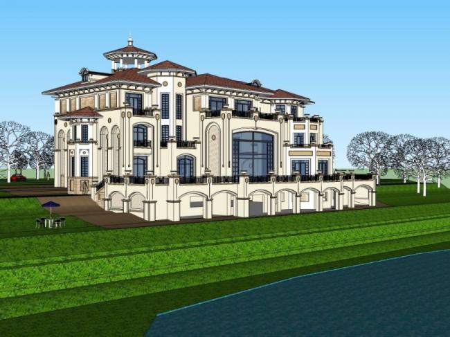 Sketchup别墅模型|独栋别墅,现代风格 Sketchup别墅模型|独栋别墅,现代风格