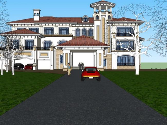 Sketchup别墅模型|独栋别墅,现代风格 Sketchup别墅模型|独栋别墅,现代风格
