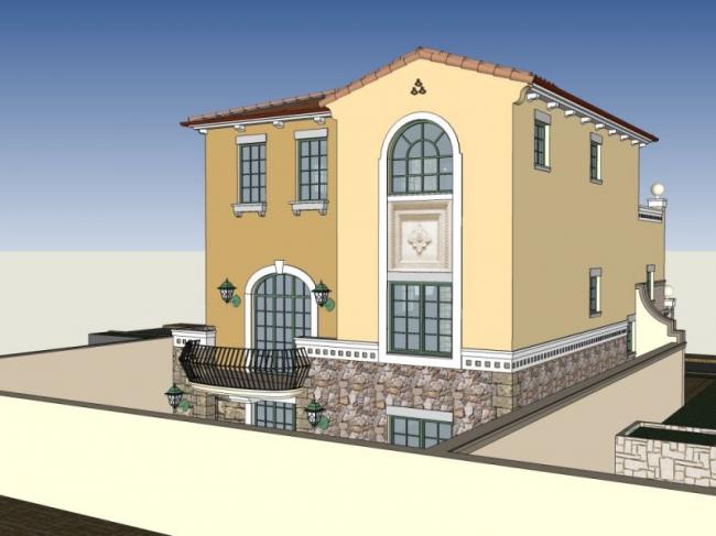 Sketchup别墅模型|独栋别墅,现代风格 Sketchup别墅模型|独栋别墅,现代风格