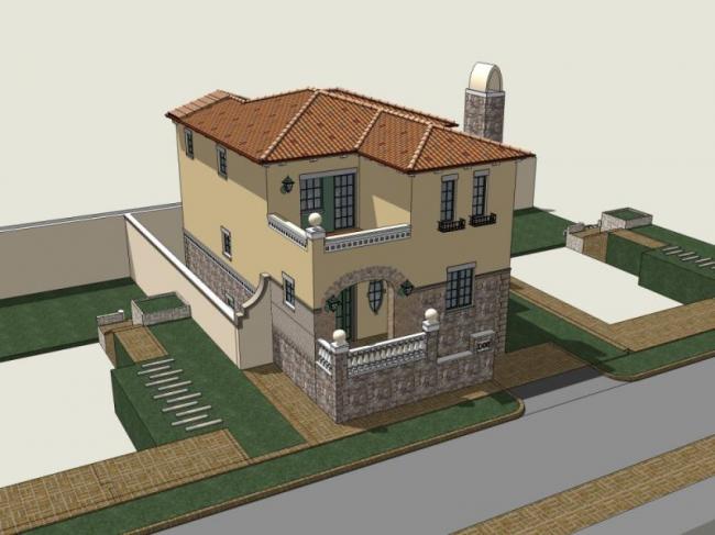 Sketchup别墅模型|独栋别墅,现代风格 Sketchup别墅模型|独栋别墅,现代风格