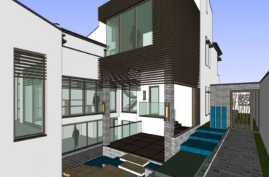 Sketchup别墅模型|叠拼别墅，现代中式风格-BIM建筑网