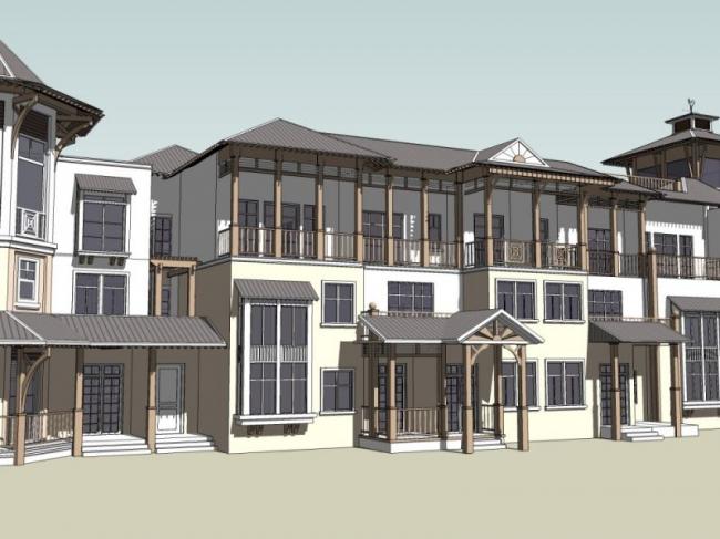 Sketchup别墅模型|联排别墅,欧式风格 Sketchup别墅模型|联排别墅,欧式风格