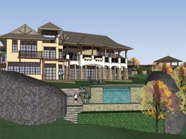 Sketchup别墅模型|叠拼别墅,东南亚风格 Sketchup别墅模型|叠拼别墅,东南亚风格