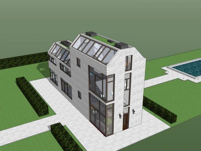 Sketchup别墅模型|独栋别墅,现代风格 Sketchup别墅模型|独栋别墅,现代风格