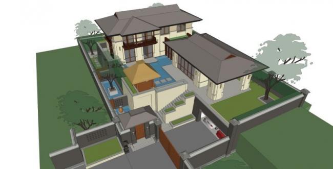 Sketchup别墅模型|叠拼别墅,现代风格 Sketchup别墅模型|叠拼别墅,现代风格