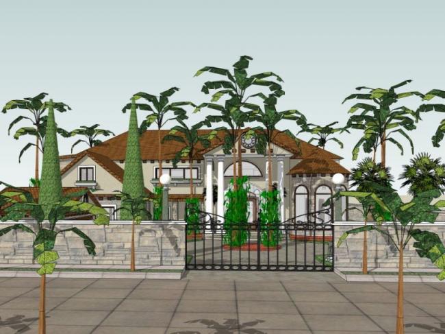 Sketchup别墅模型|独栋别墅,现代风格 Sketchup别墅模型|独栋别墅,现代风格