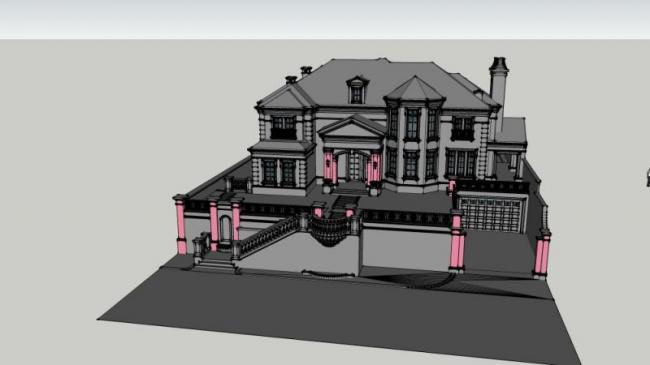 Sketchup别墅模型|独栋别墅,现代风格 Sketchup别墅模型|独栋别墅,现代风格