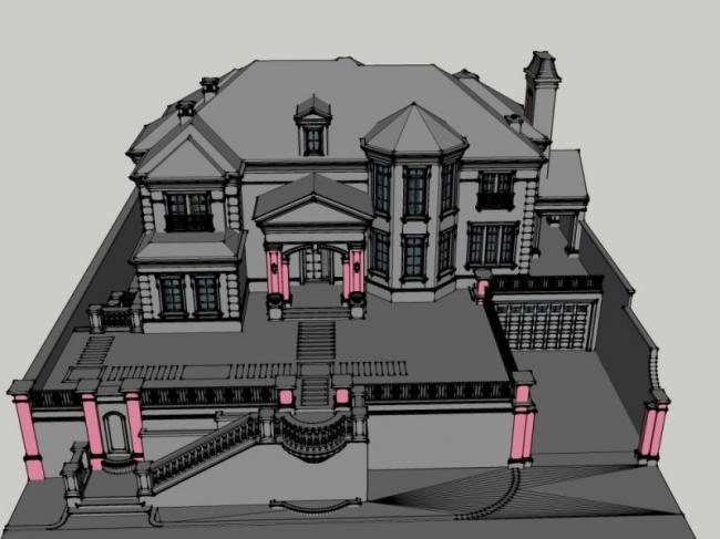 Sketchup别墅模型|独栋别墅,现代风格 Sketchup别墅模型|独栋别墅,现代风格